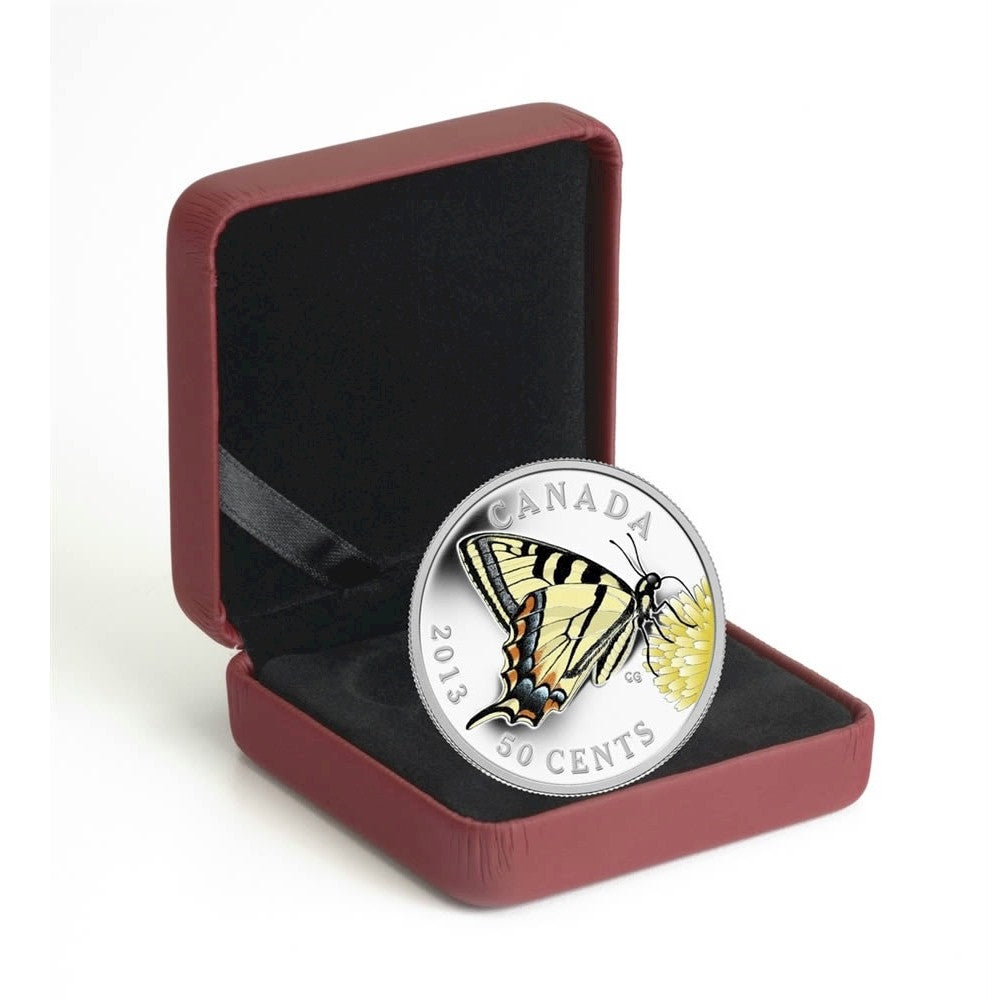 2013 50-cent Butterflies of Canada - Tiger Swallowtail Silver Plated (light toning)