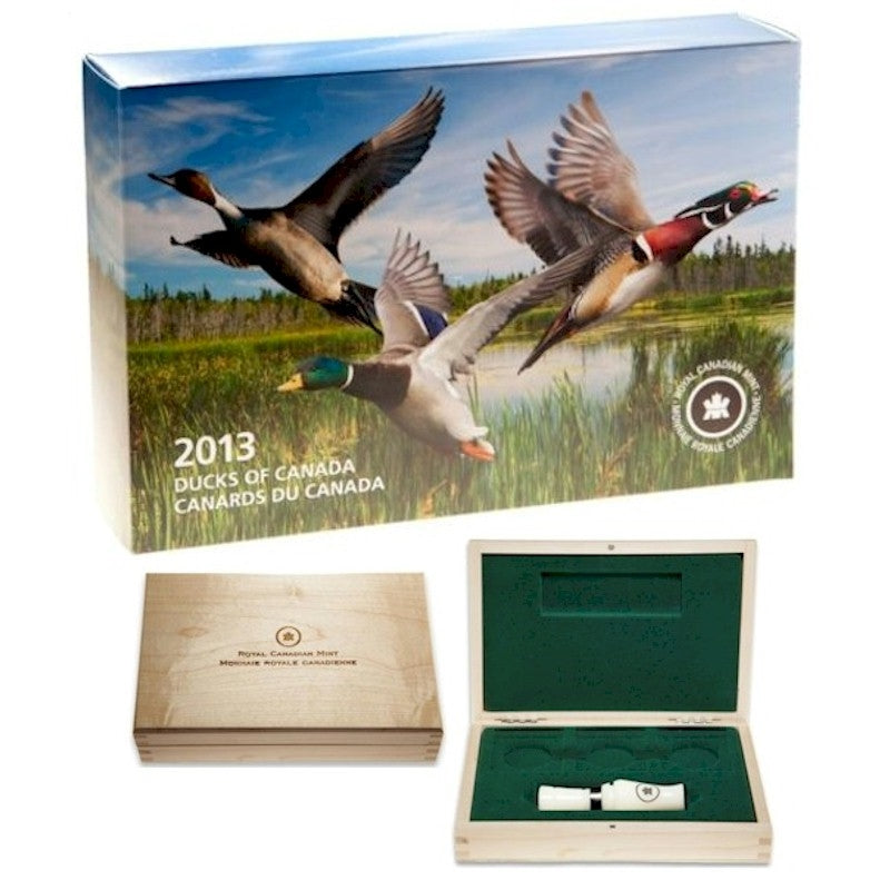 2013-2014 $10 Ducks of Canada 3-coin Deluxe Box Set & Caller (No Tax)
