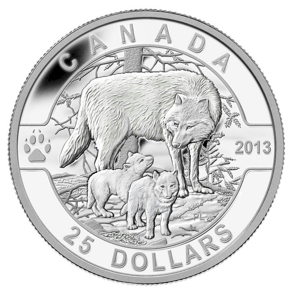 2013 $25 O Canada - The Wolf Fine Silver #3 (Tax Exempt)