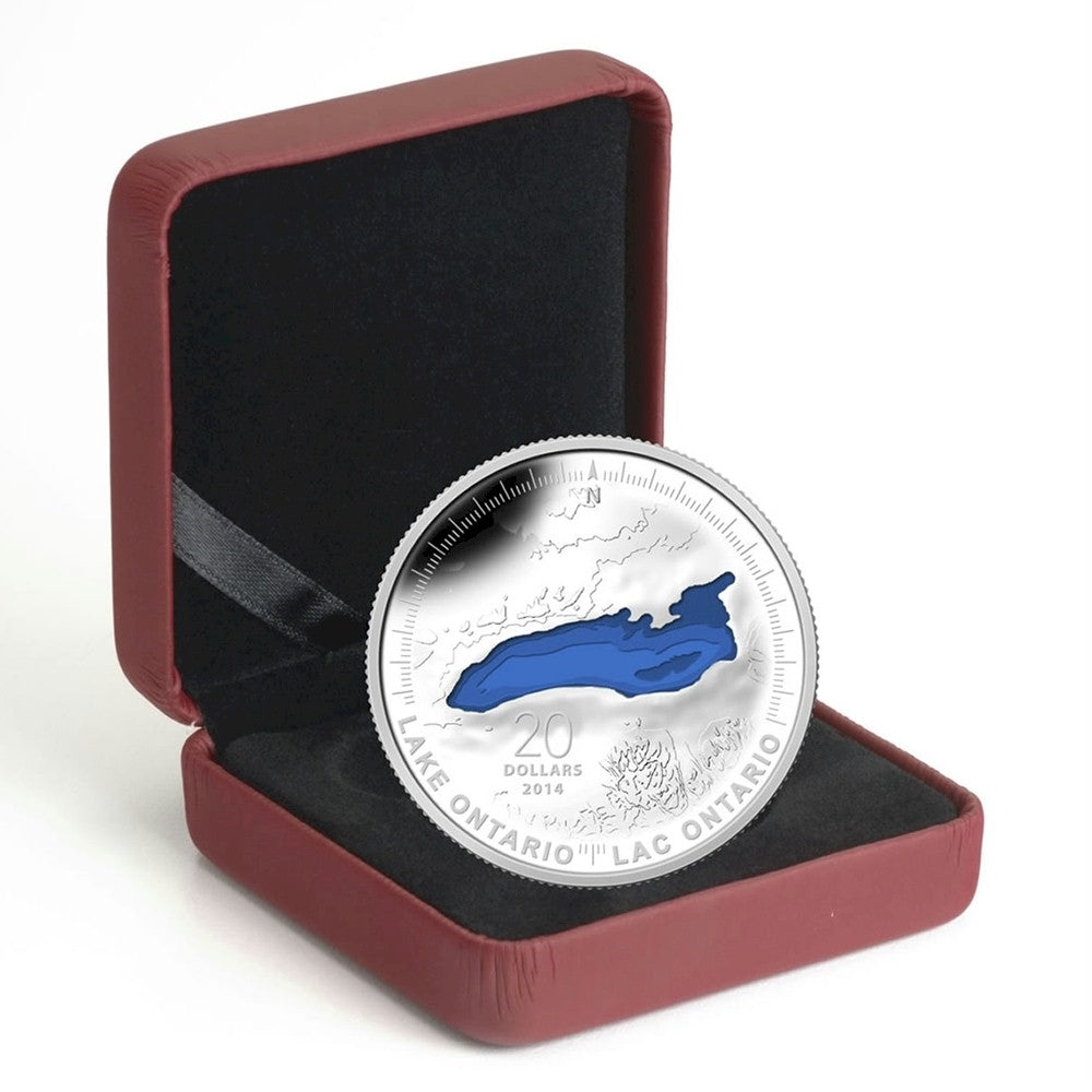 2014 Canada $20 The Great Lakes - Lake Ontario Fine Silver (No Tax)