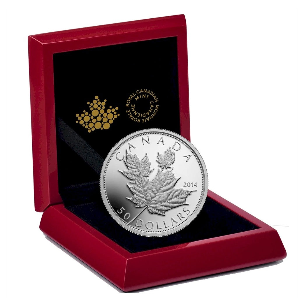 2014 Canada $50 Maple Leaves 5oz. Fine Silver Coin (TAX Exempt)