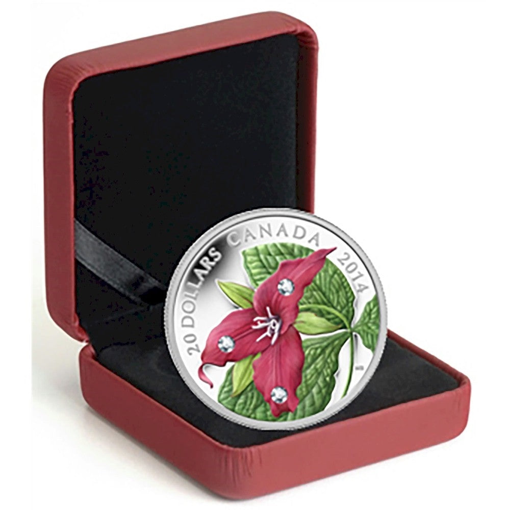 2014 Canada $20 Red Trillium with Crystal Dew Drops #5
