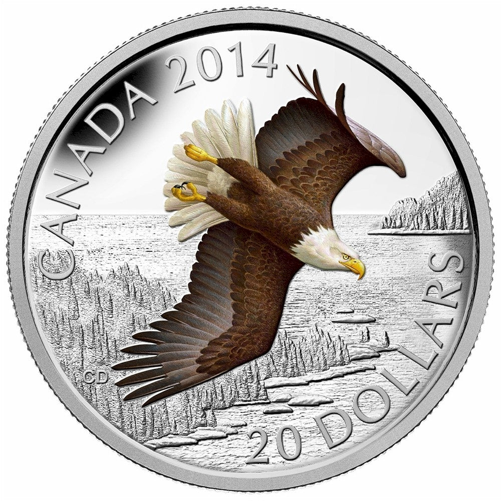 2014 Canada $20 Soaring Bald Eagle Fine Silver (TAX Exempt)