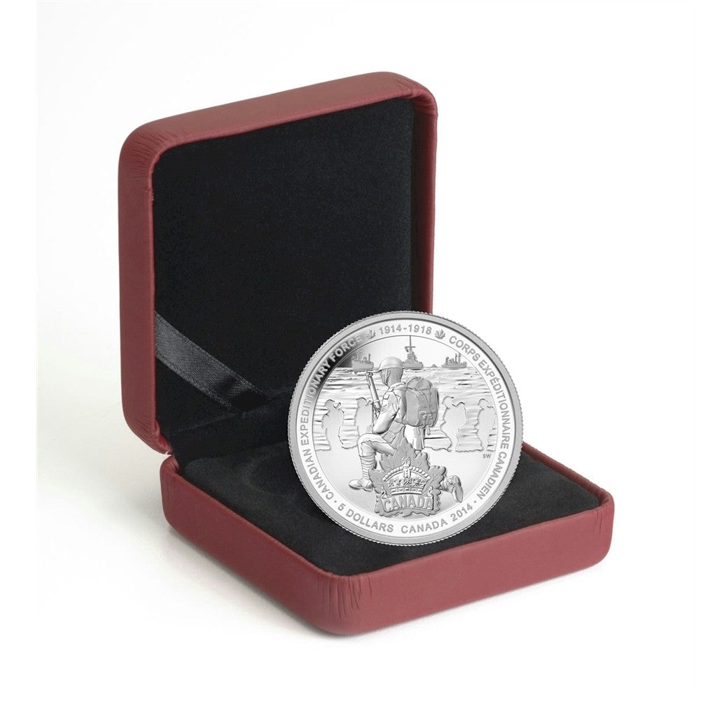 2014 $5 Canadian Expeditionary Force Fine Silver (No Tax)
