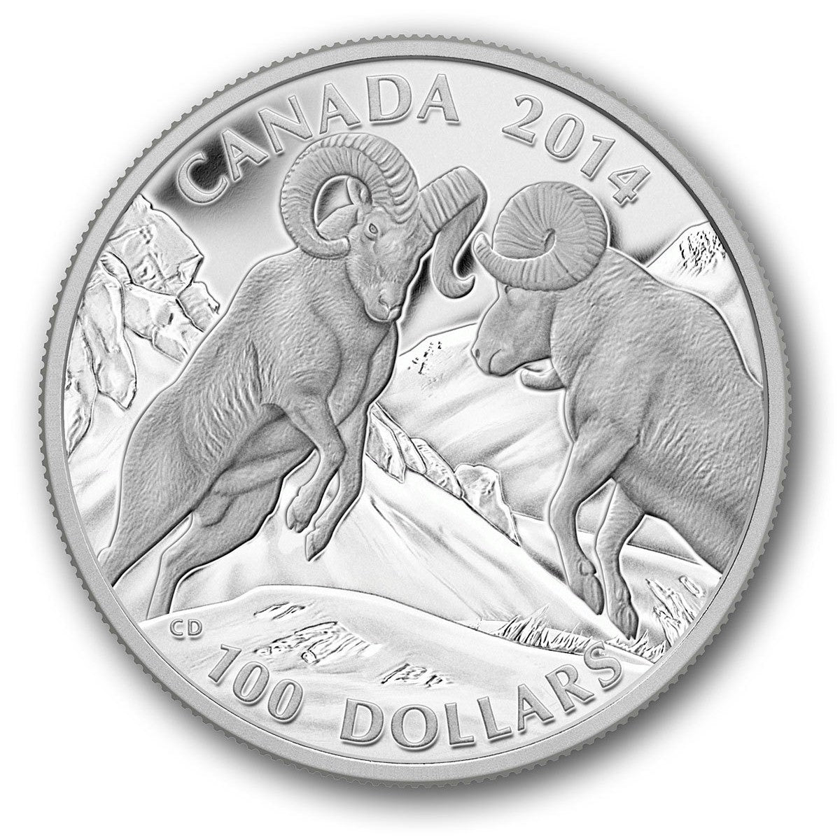 2014 Canada $100 Bighorn Sheep ($100 for $100) Fine Silver (TAX