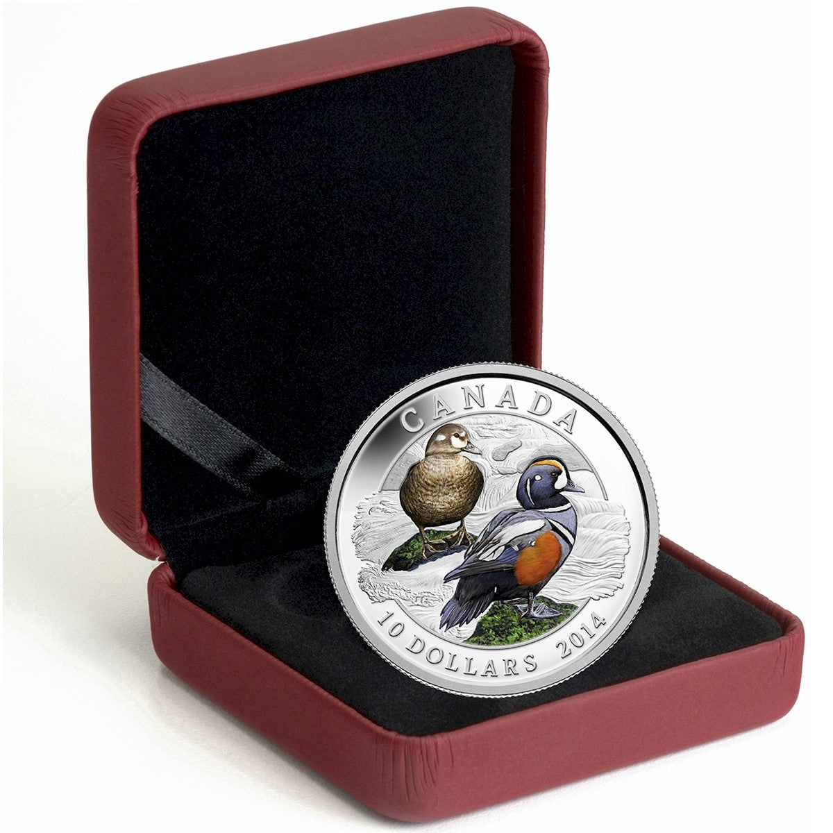 2014 $10 Ducks of Canada - Harlequin Duck Fine Silver Coin (TAX Exempt)