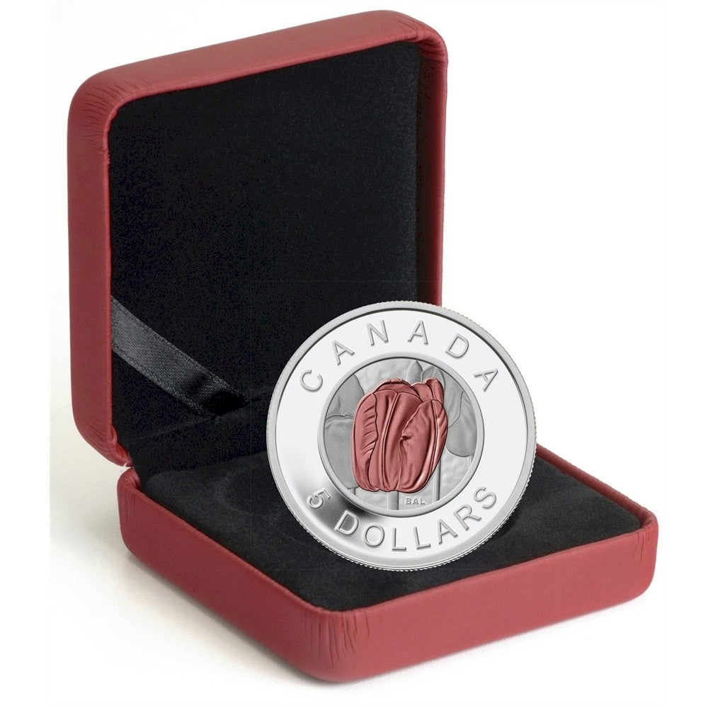 2014 $5 Flowers in Canada - Tulip Fine Silver & Niobium Coin (No Tax)