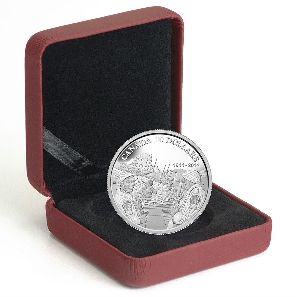 2014 Canada $10 70th Anniversary of D-Day Fine Silver (No Tax)
