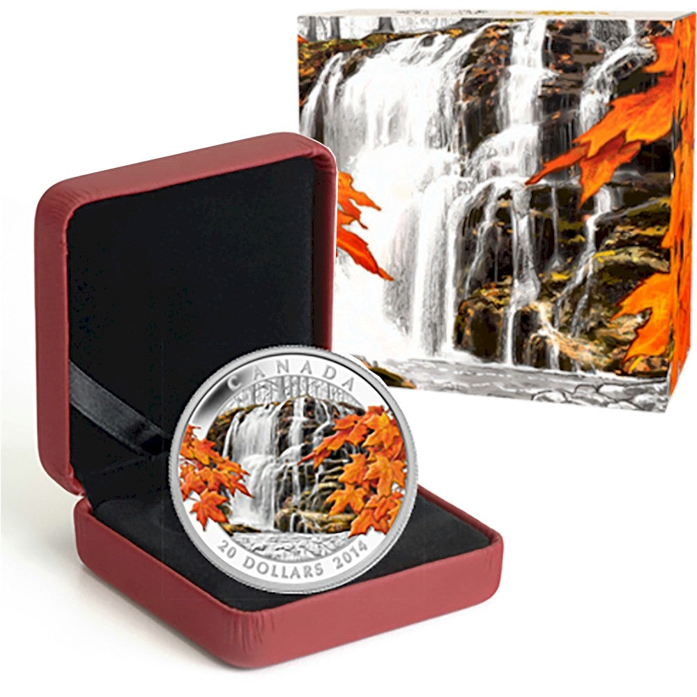 2014 Canada $20 Autumn Falls Fine Silver Coin (TAX Exempt)