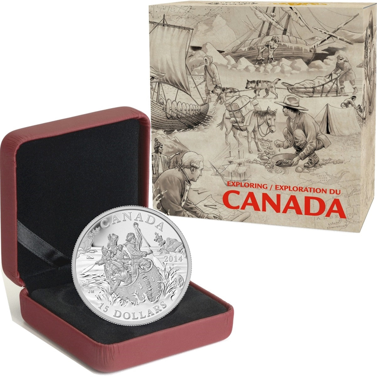 2014 $15 Exploring Canada - The Voyageurs Fine Silver (No Tax)