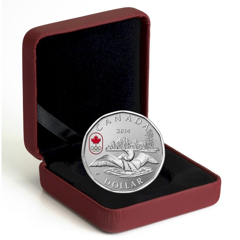 2014 Canada $1 Sochi Olympic Games Lucky Loonie Fine Silver (No Tax)
