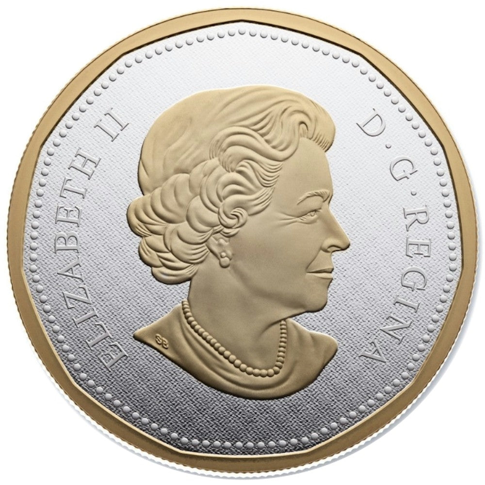 2015 Canada $1 Gold Plated Big Coin 5oz Fine Silver (#1) TAX Exempt