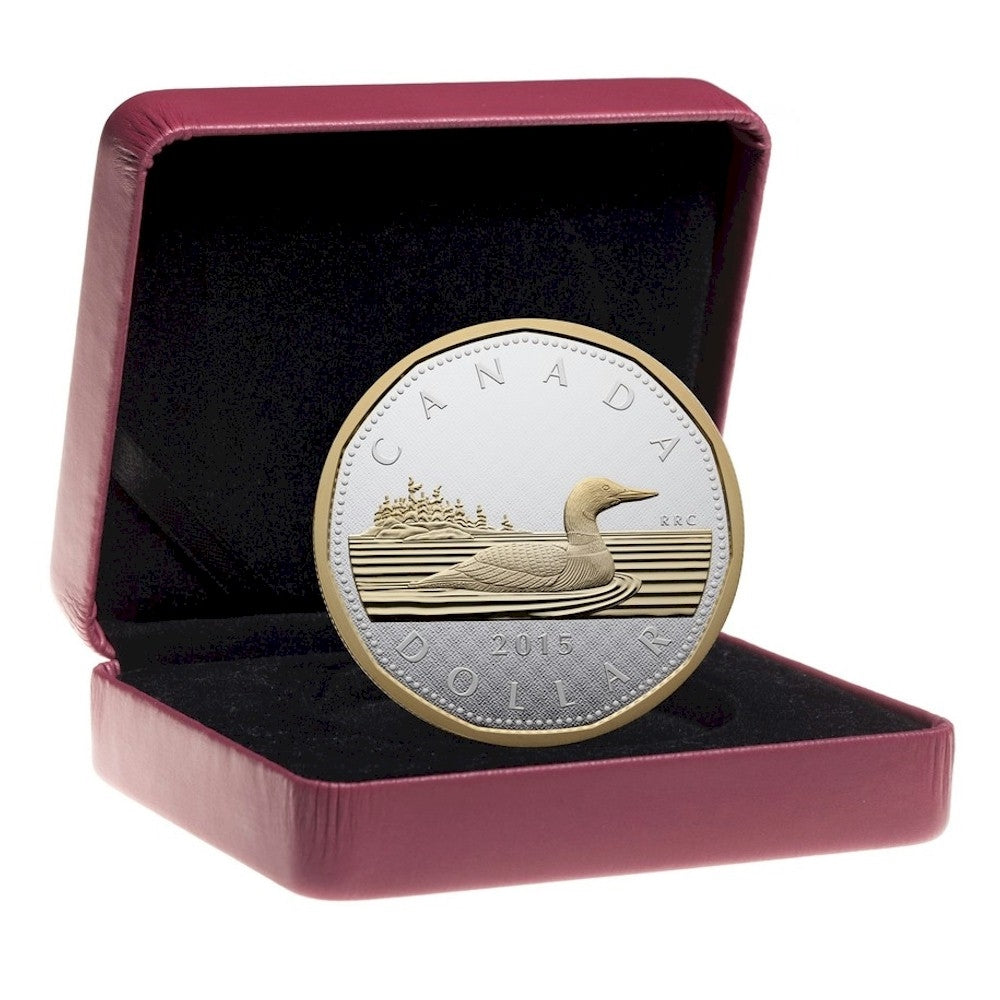 2015 Canada $1 Gold Plated Big Coin 5oz Fine Silver (#1) TAX Exempt