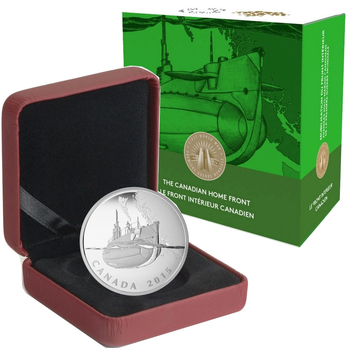 2015 $20 Canadian Home Front - First Submarines During WWI (No Tax)