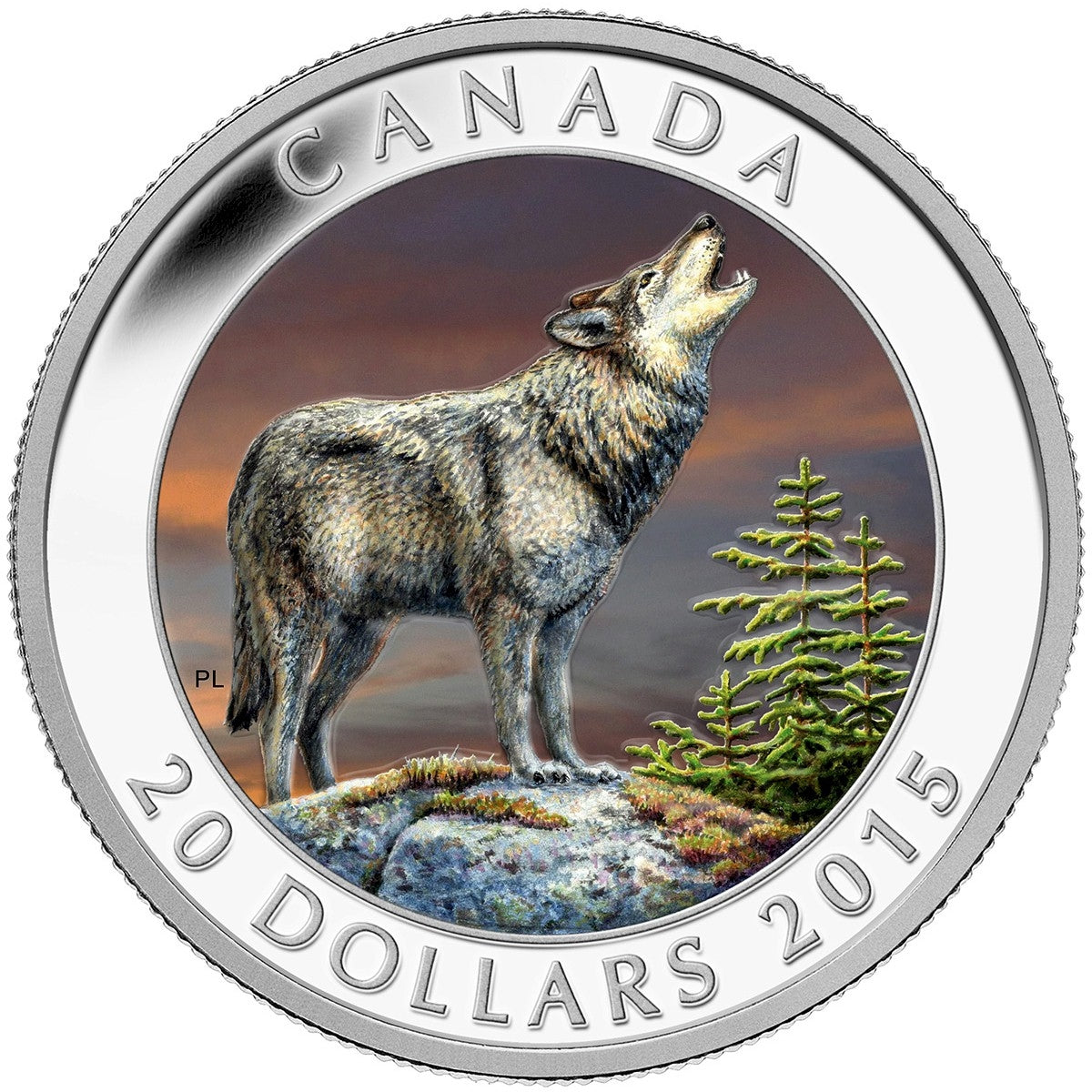 2015 Canada $20 Wolf Fine Silver Coin (TAX Exempt) – Colonial