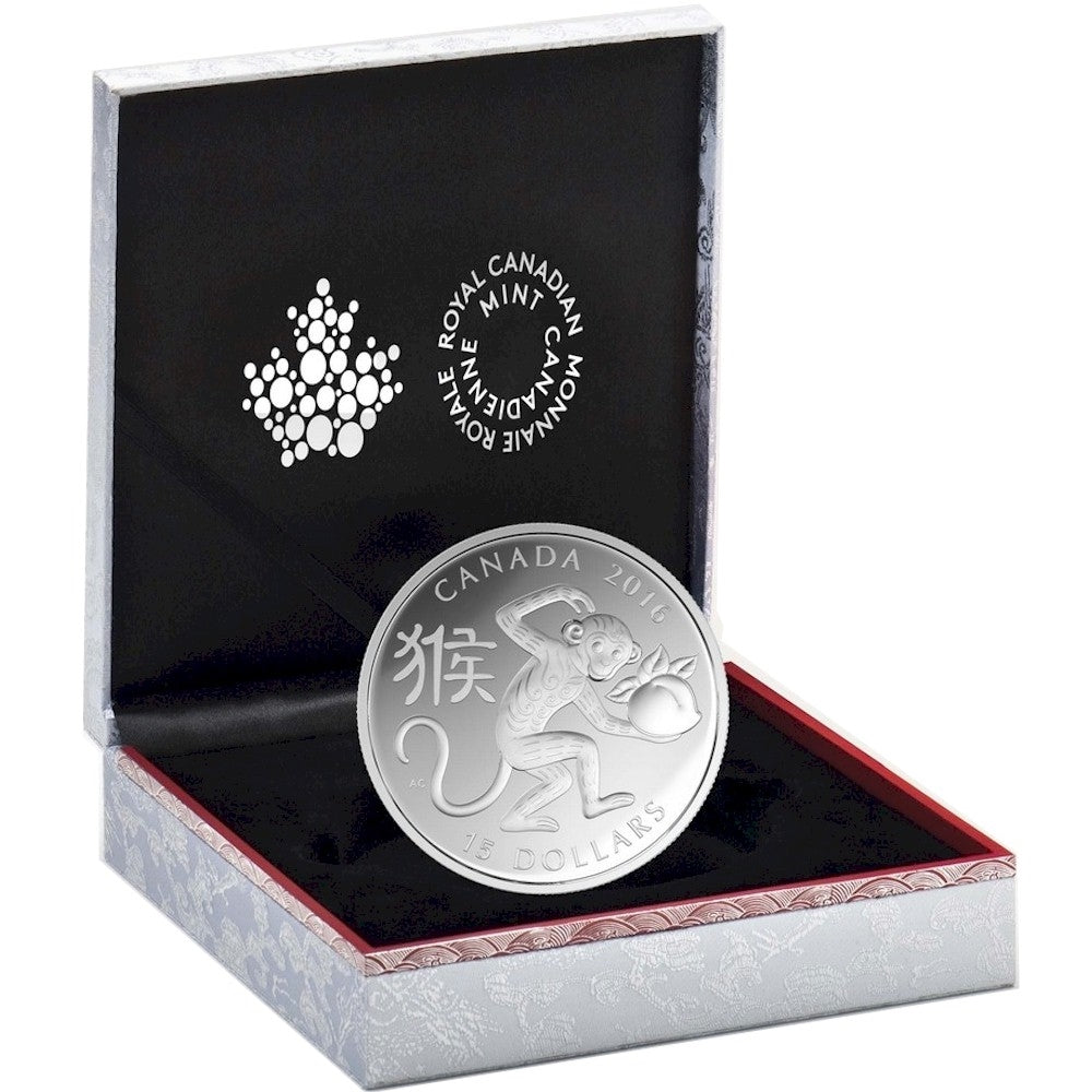 2016 Canada $15 Zodiac Year of the Monkey Fine Silver (TAX Exempt)