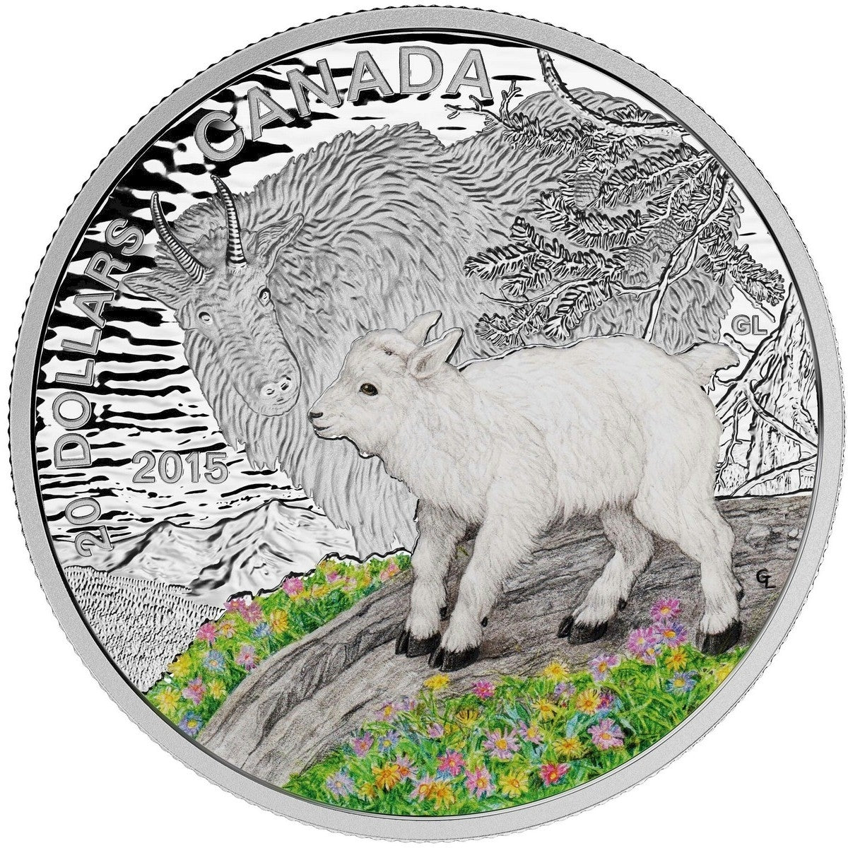2015 Canada $20 Baby Animals - Mountain Goat Baby Fine Silver (No Tax)
