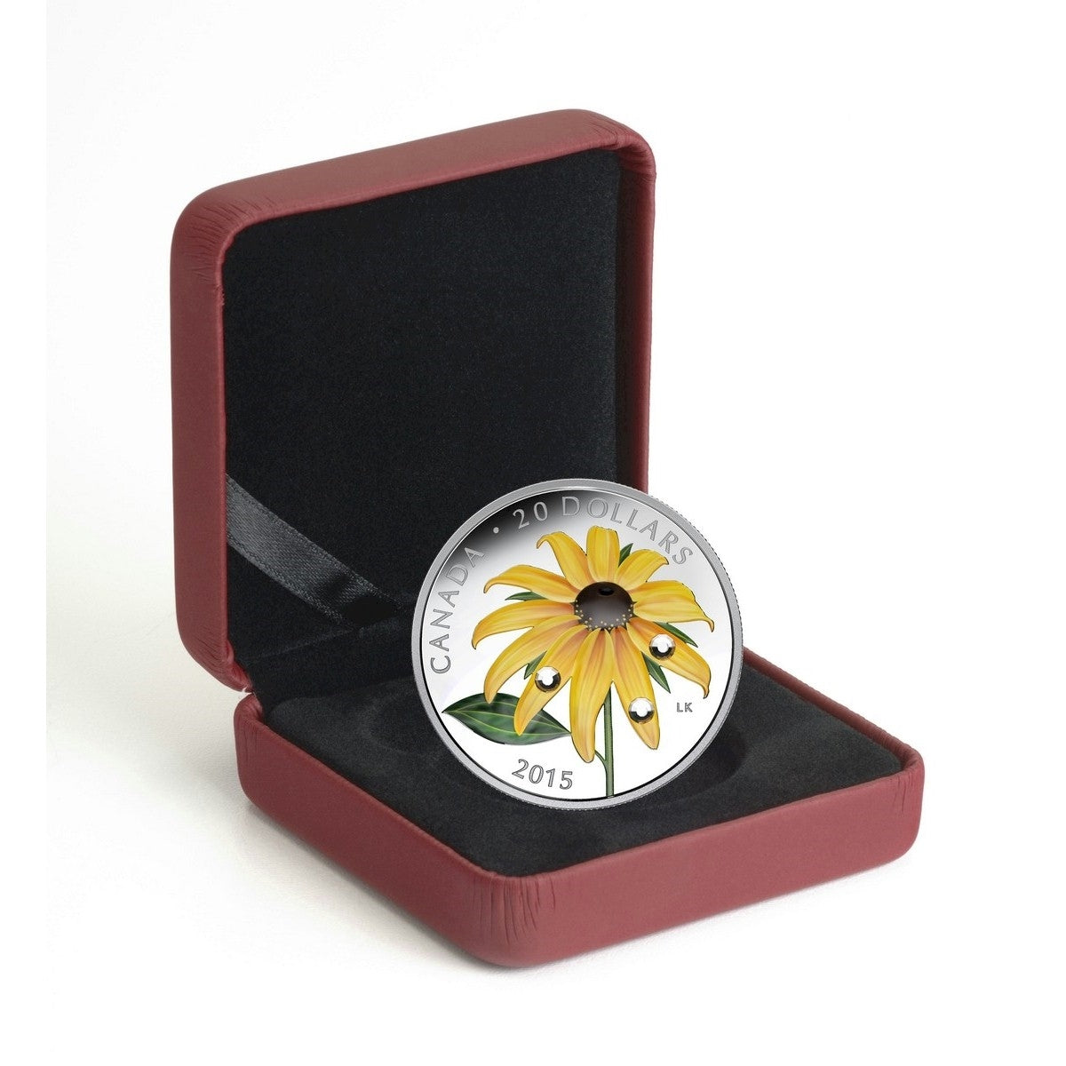 2015 Canada $20 Black-Eyed Susan with Crystal Dew Drops