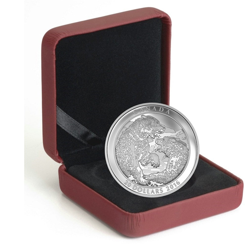 2016 Canada $20 Grizzly Bear - The Battle Fine Silver (No Tax)
