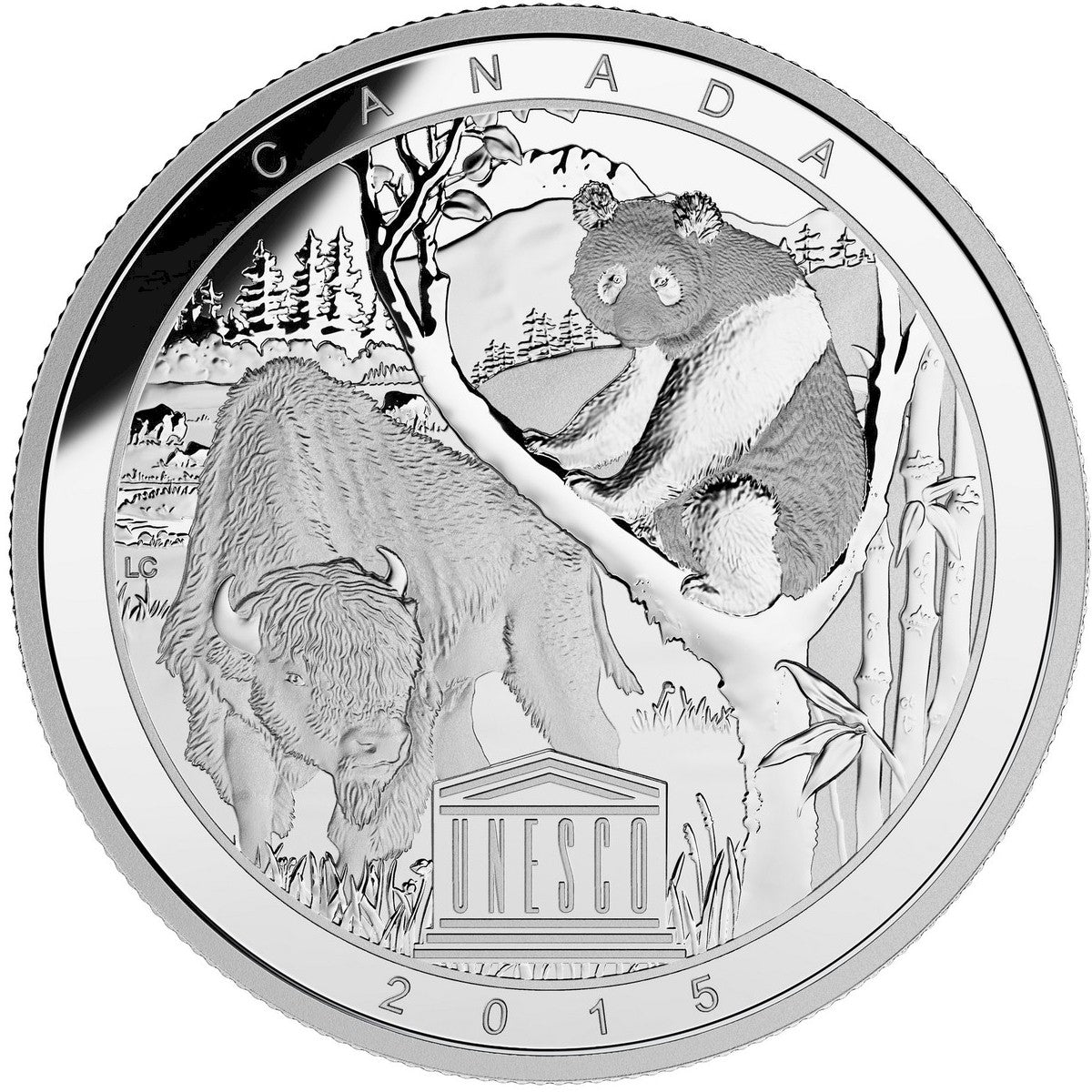 2015 Canada $20 UNESCO: Wood Buffalo & Sichuan Giant Panda (No Tax)