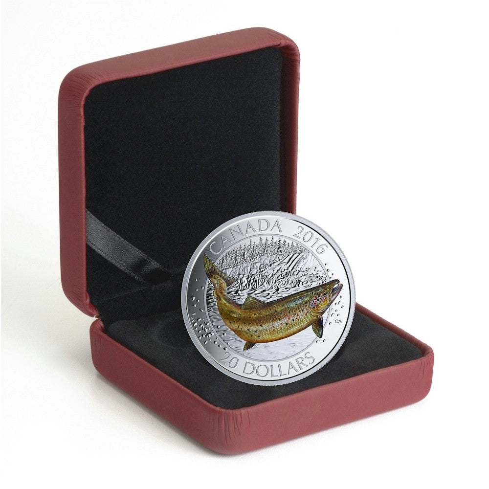 2016 $20 Canadian Salmonids - Atlantic Salmon Fine Silver (No Tax)