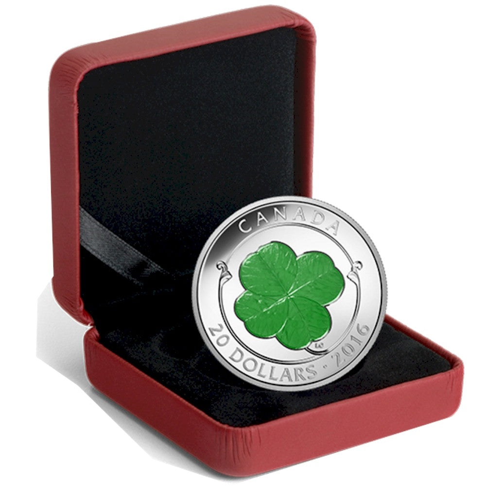 2016 Canada $20 Four-Leaf Clover Fine Silver Coin (TAX Exempt)