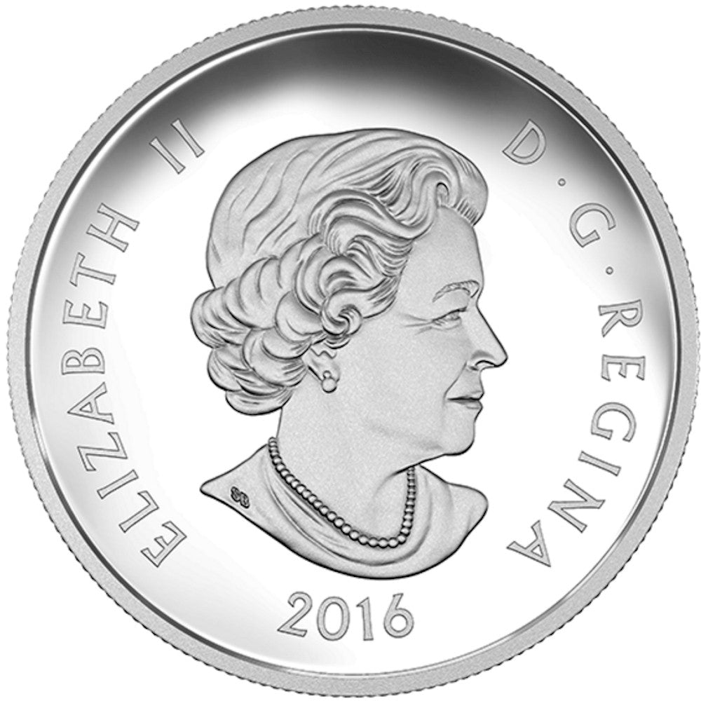 2016 Canada $20 Majestic Maple Leaves with Drusy Stone Silver Coin