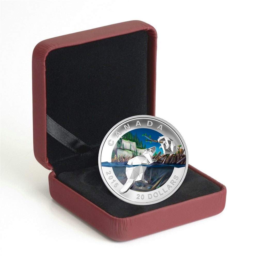 2016 Canada $20 Geometry In Art - The Beaver Fine Silver (No Tax)