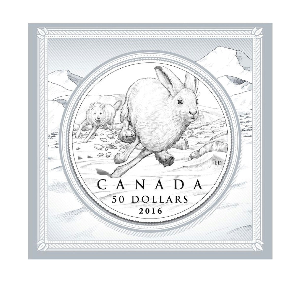 2016 Canada $50 The Hare ($50 for $50 #4) Fine Silver Coin (No Tax)