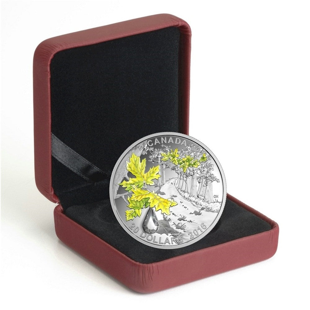 2016 Canada $20 Bigleaf Maple - Jewel of the Rain Fine Silver