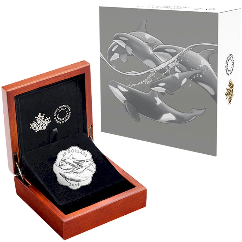2016 Canada $20 Master of the Sea - The Orca Fine Silver (No Tax)