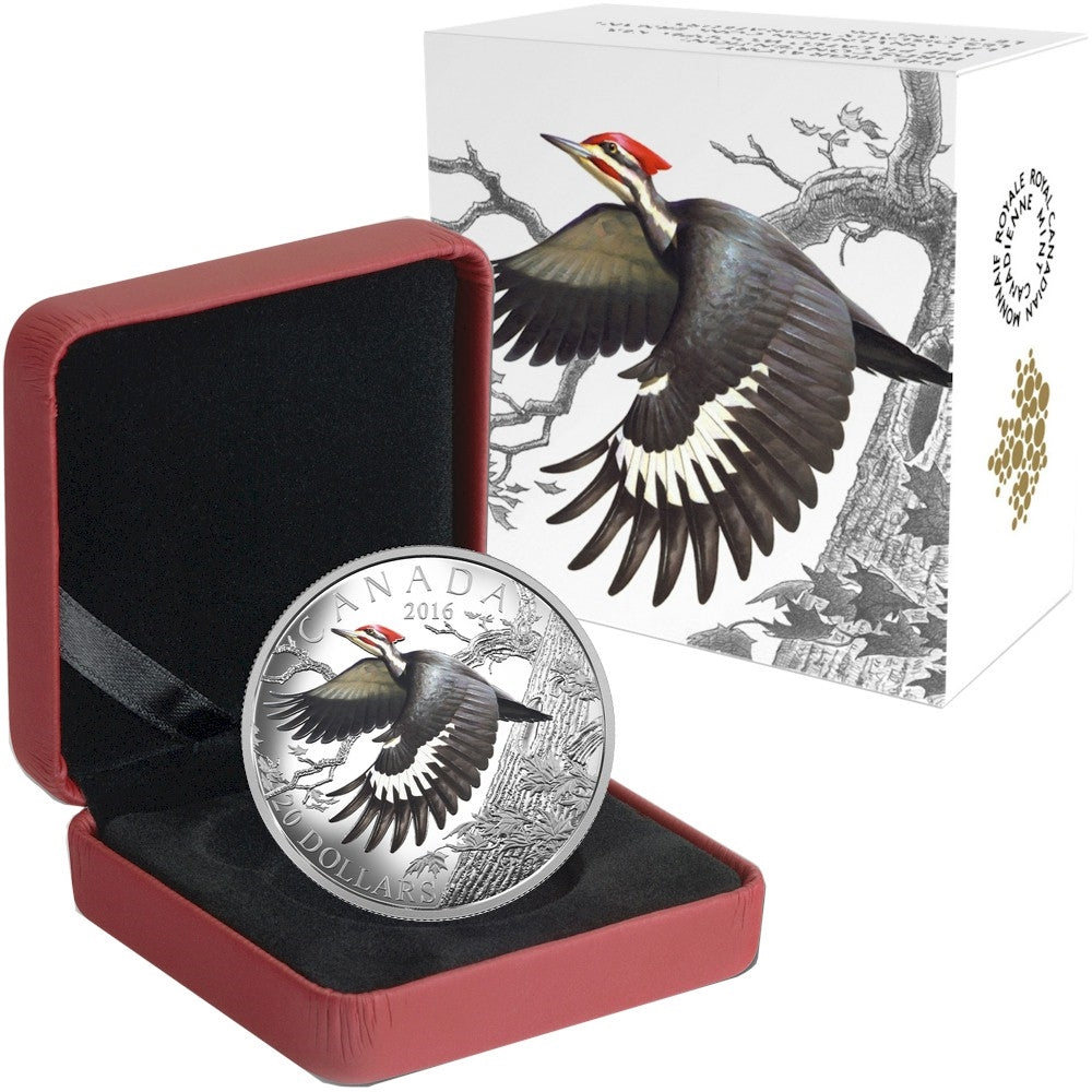 2016 Canada $20 Migratory Birds - The Pileated Woodpecker Fine Silver (TAX Exempt)