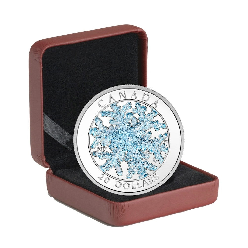 2017 Canada $20 Snowflake Coloured Silver Coin (No Tax)
