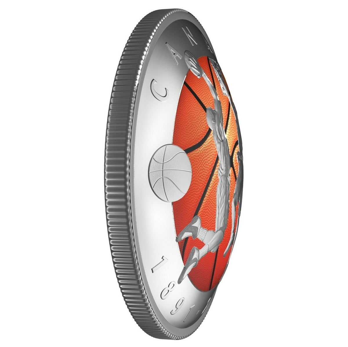 2016 Canada $25 Invention of Basketball Curved Silver (TAX Exempt)