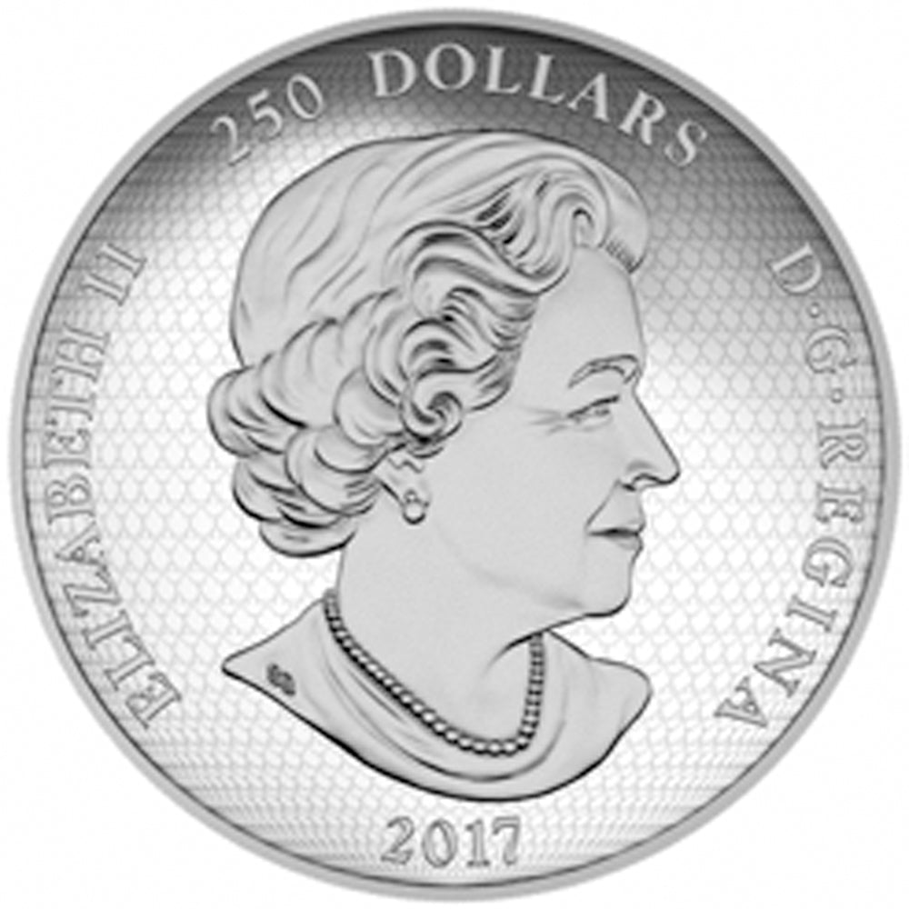 2017 Canada $250 In The Eyes of the Timber Wolf Kilo Silver (No Tax) scratched capsule
