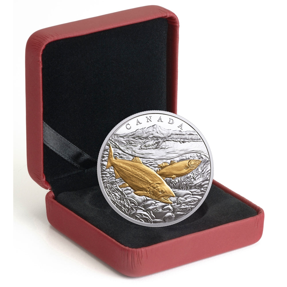 2017 Canada $20 From Sea to Sea - Pacific Salmon Gold-Plated Silver (No Tax)