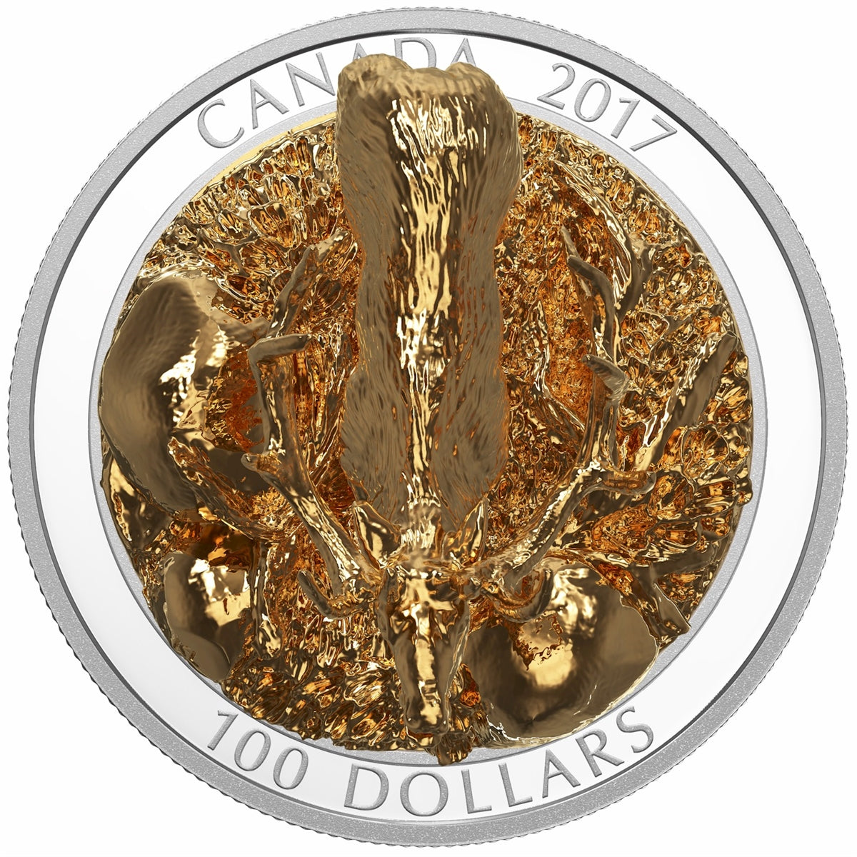 2017 $100 Sculpture of Majestic Canadian Animals - Elk Silver (No Tax)
