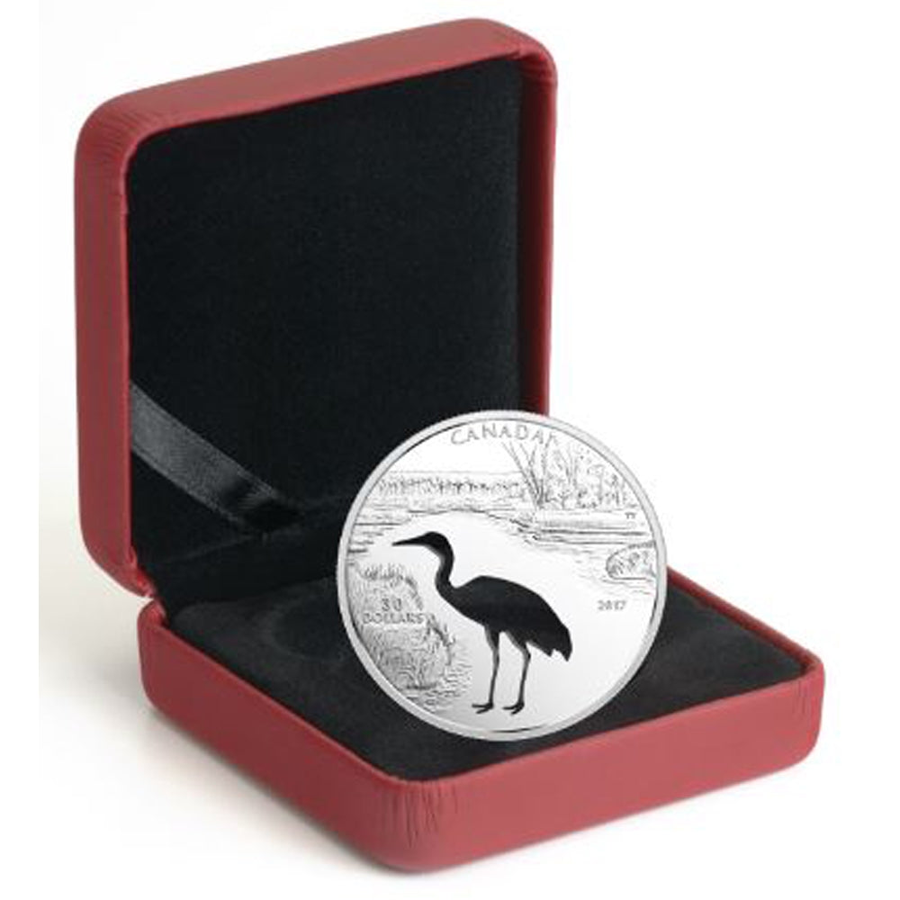 2017 Canada $30 Endangered Animal Cutout - Whooping Crane Fine Silver (No Tax)