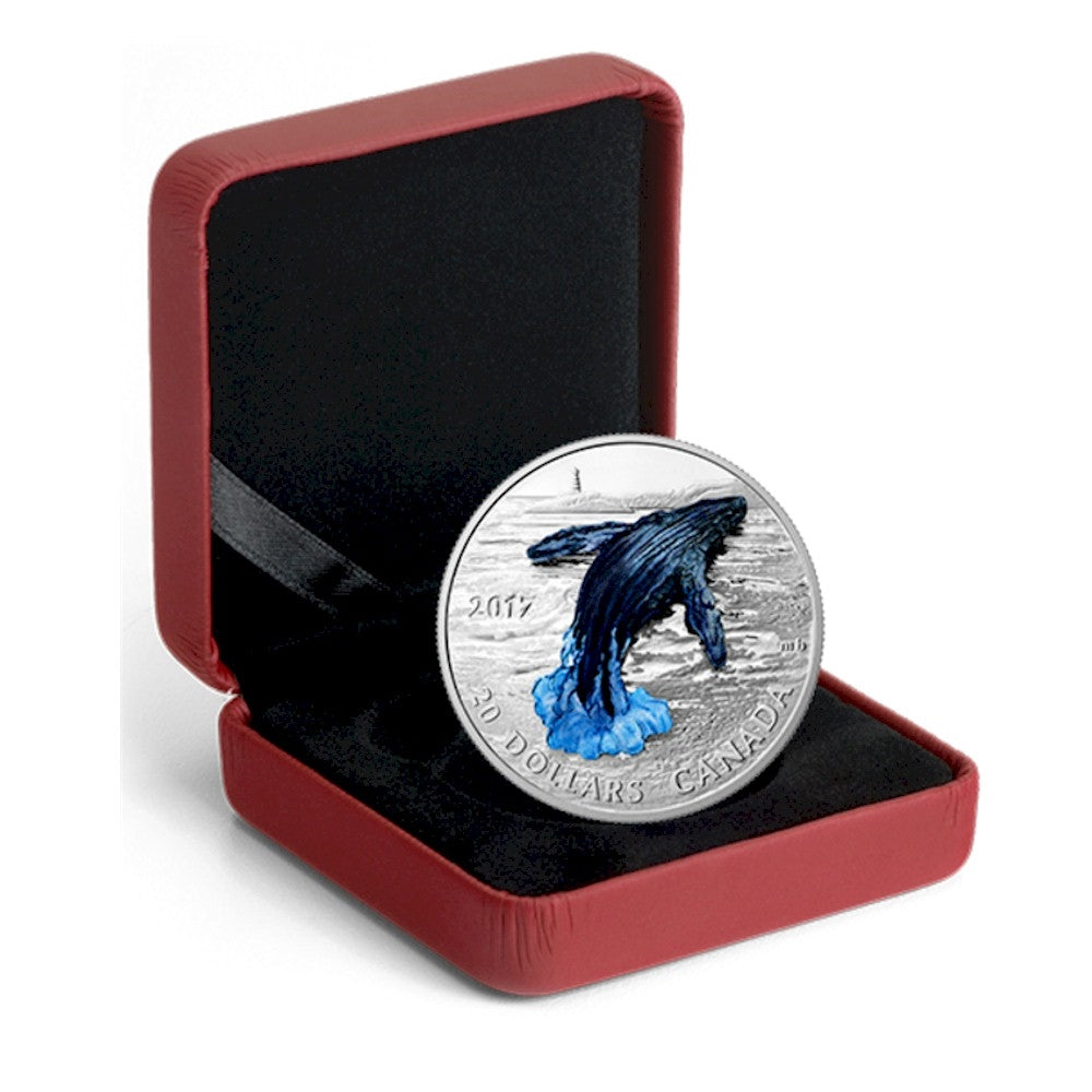 2017 Canada $20 Three-Dimensional Breaching Whale Fine Silver (No Tax)