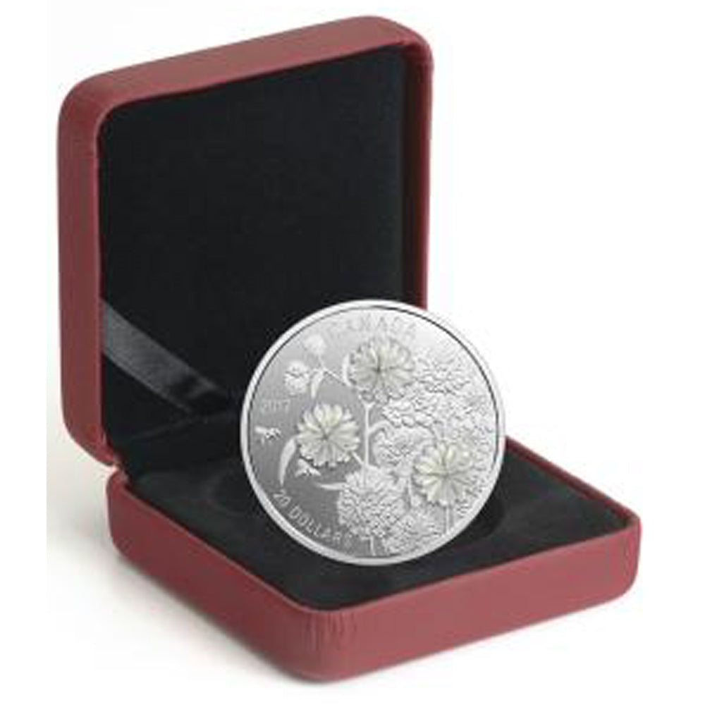 2017 Canada $20 Pearl Flowers Fine Silver