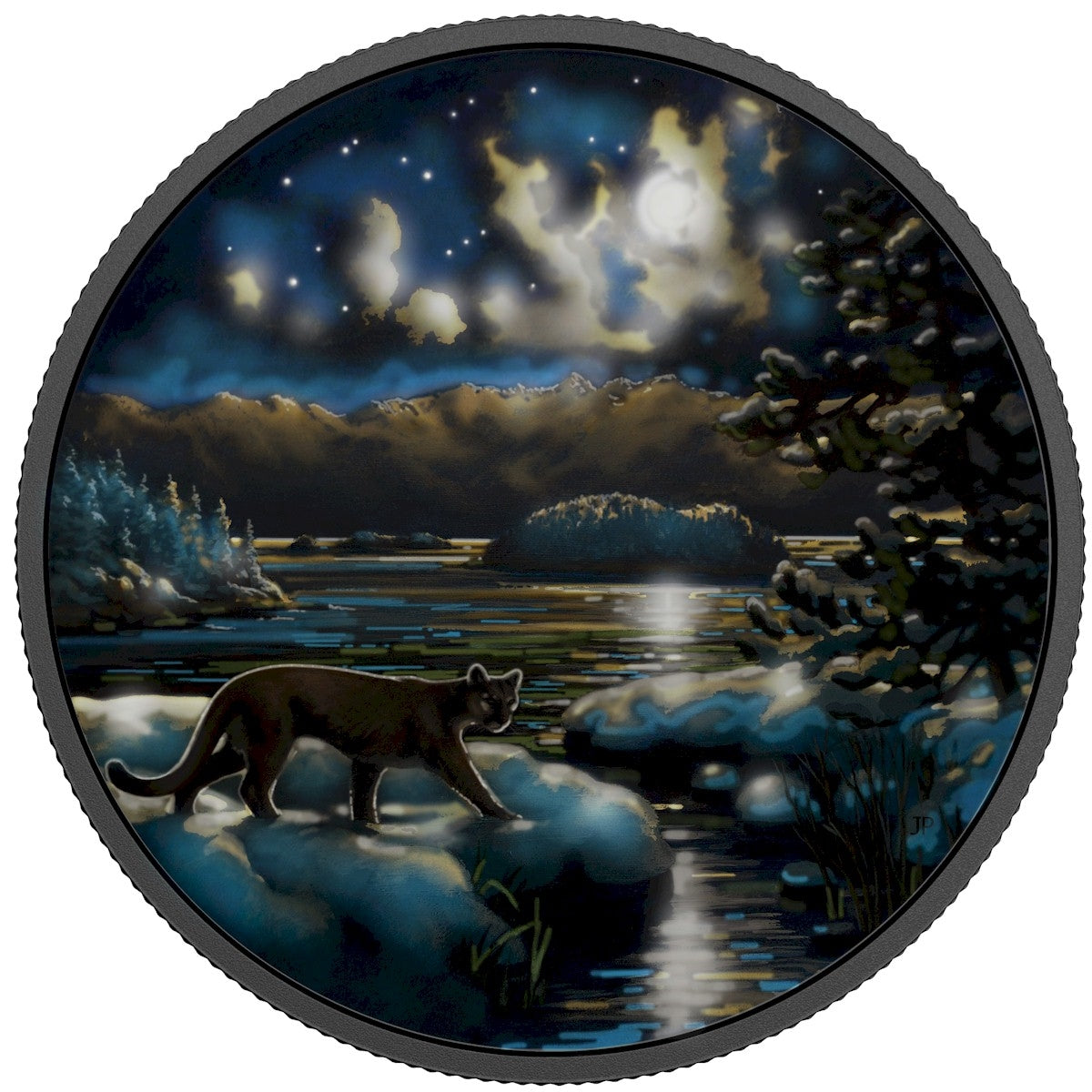 2017 Canada $30 Animals in the Moonlight - Cougar Silver (No Tax)