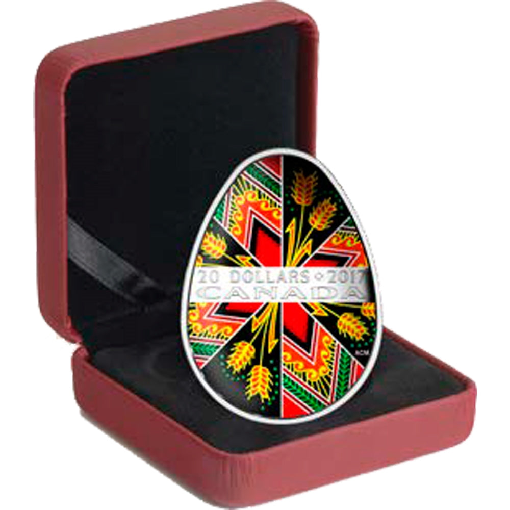 2017 Canada $20 Traditional Pysanka (Egg) Fine Silver (No Tax)