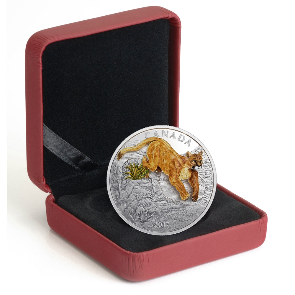 2017 Canada $20 Three-Dimensional Leaping Cougar Fine Silver (No Tax)