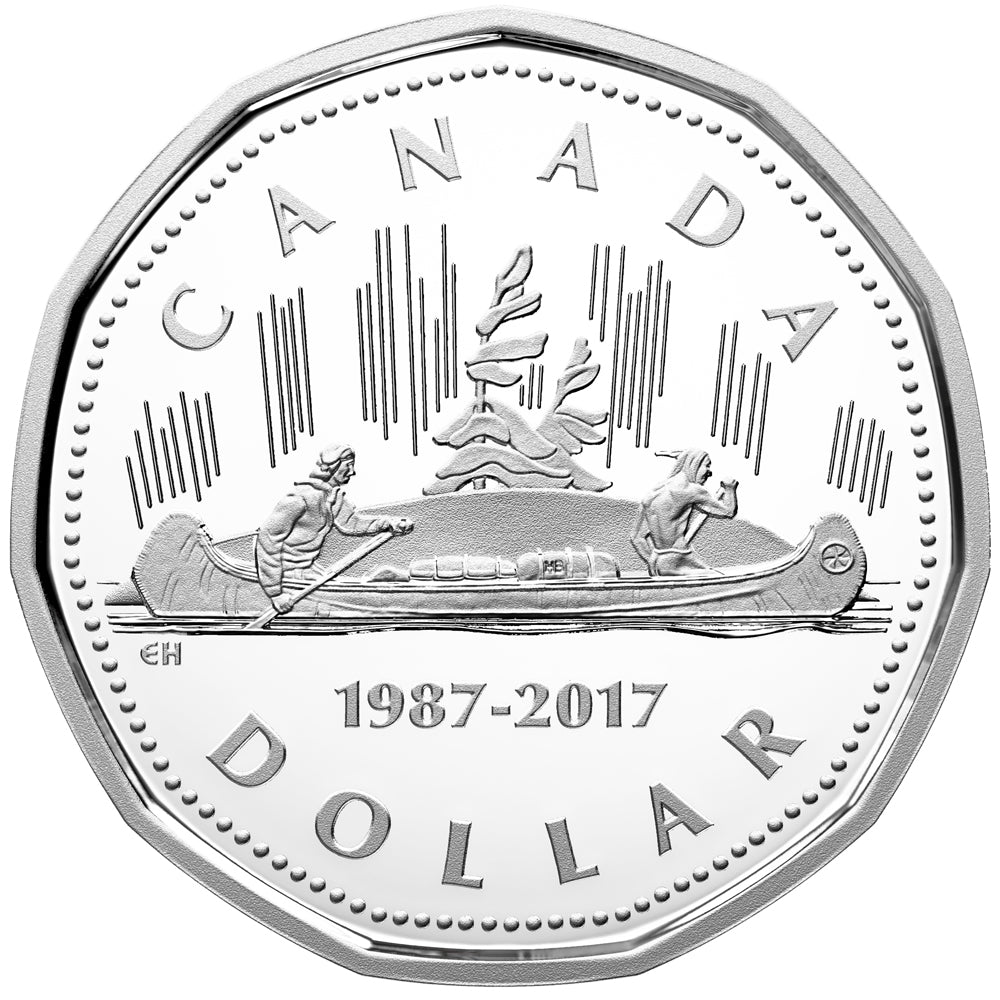2017 Canada $1 30th Anniversary of the Loonie Fine Silver 2-coin Set (No Tax)