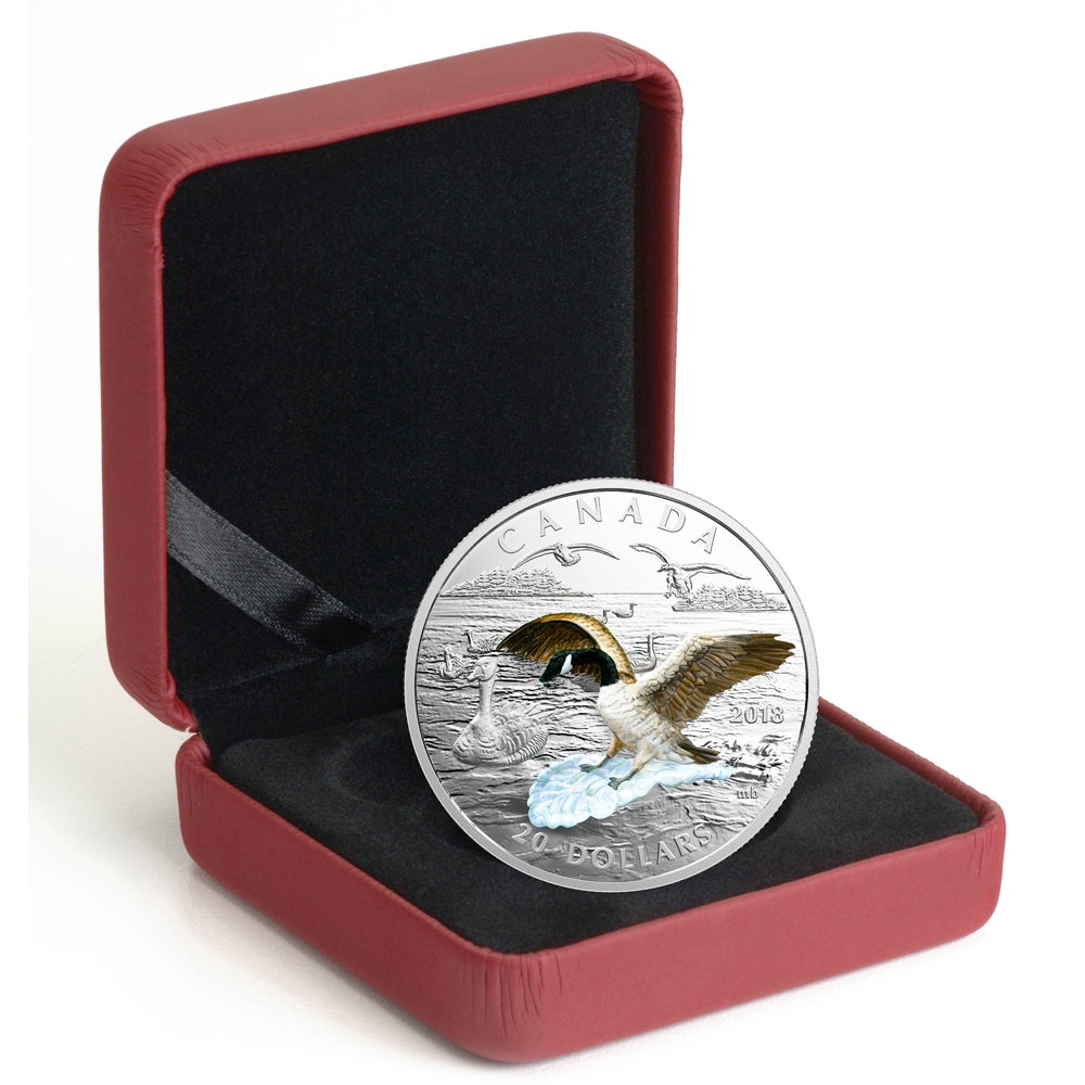 2018 $20 3-Dimensional Approaching Canada Goose Fine Silver (No Tax)