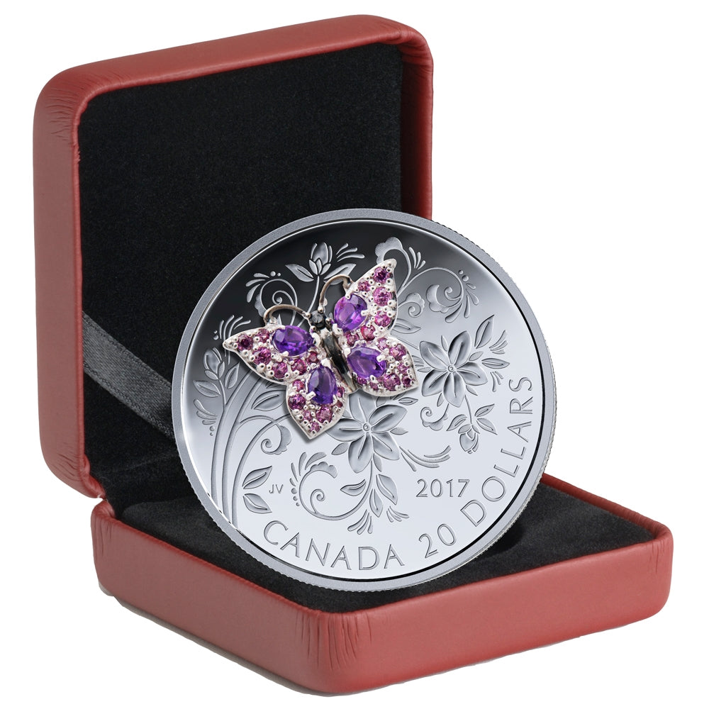 2017 Canada $20 Bejeweled Bugs - Butterfly Fine Silver Coin