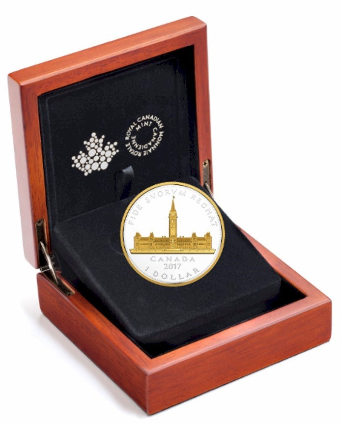 RDC 2017 Canada $1 Royal Visit - Parliament Silver Dollar (No Tax) Scratched Capsule