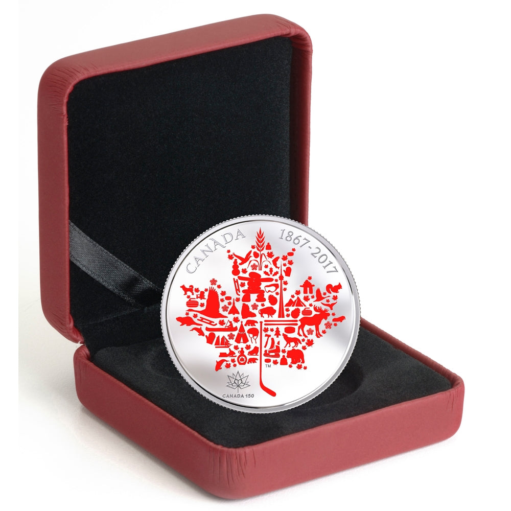 2017 $50 Canadian Icons 5oz. Pure Silver Coloured Coin (No Tax)