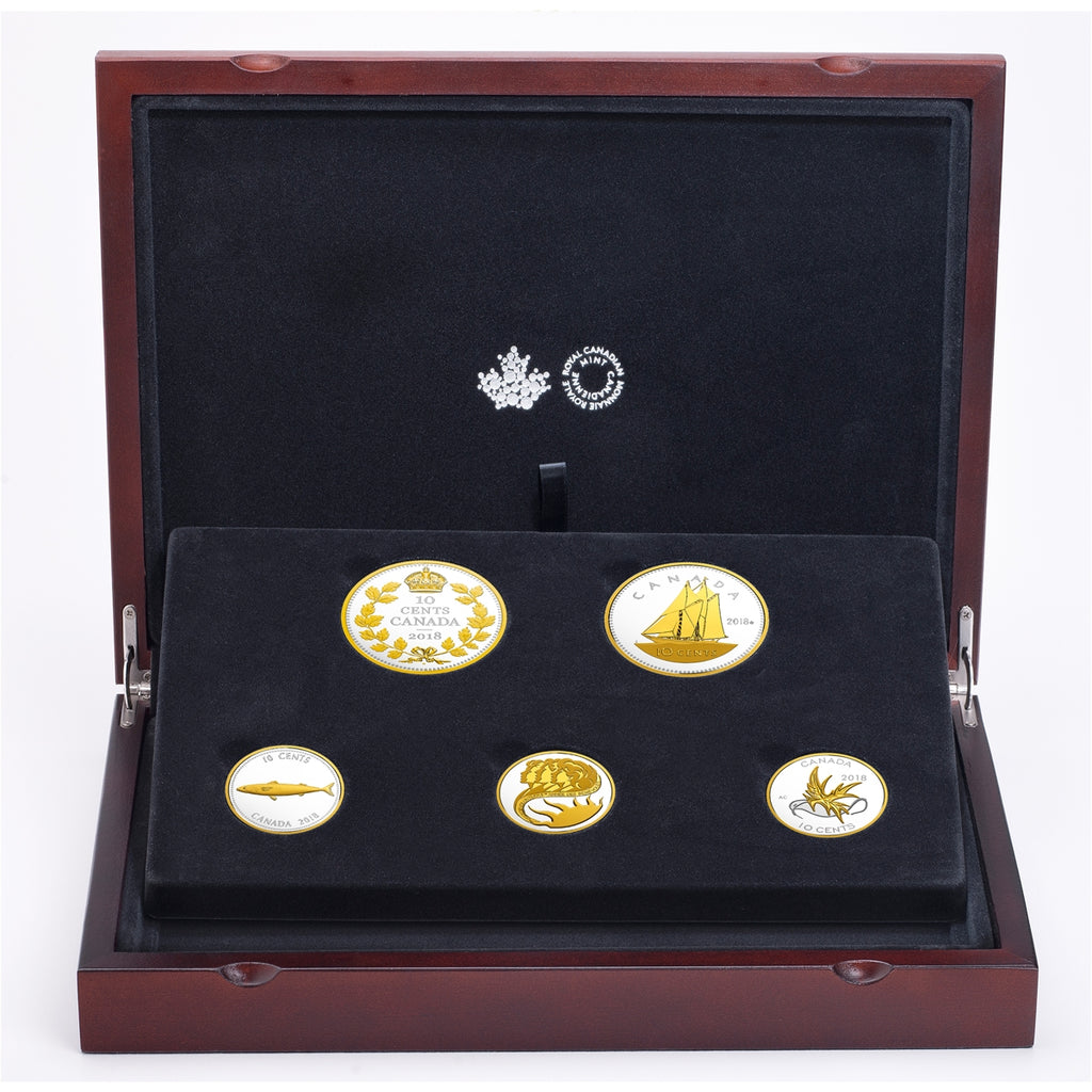 2018 Canada Legacy of the Dime 5-coin Fine Silver Set (TAX Exempt)