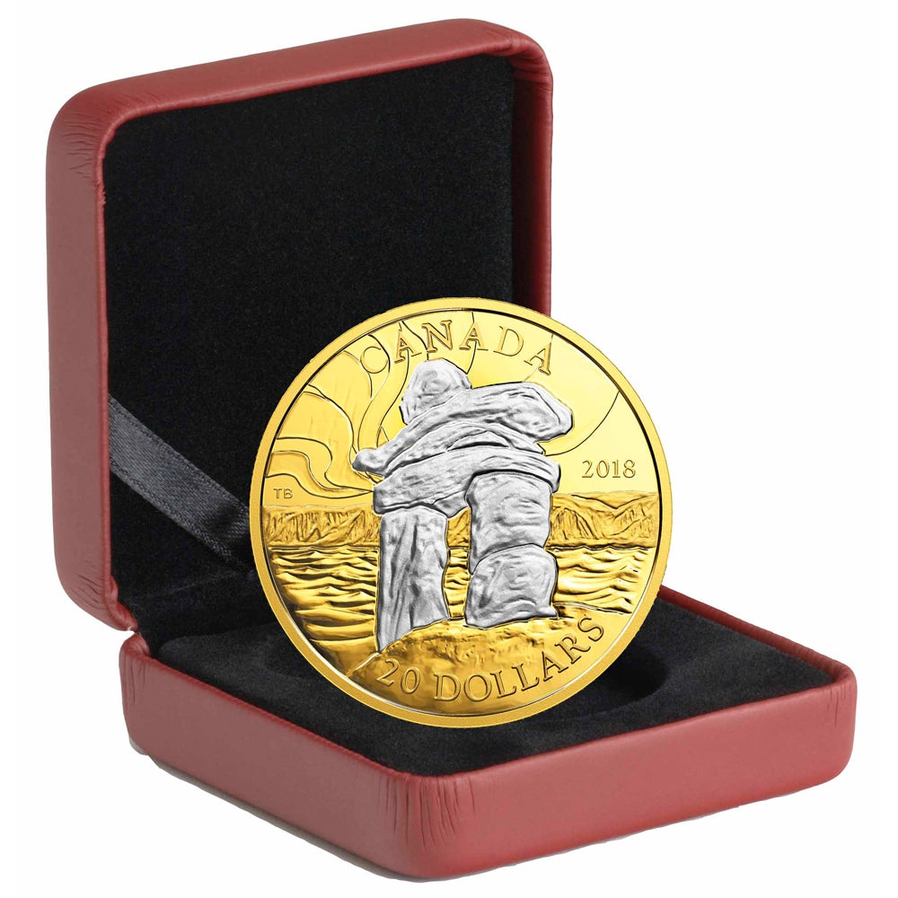 RDC 2018 $20 Canada's Iconic Inukshuk Gold Plated Silver (No Tax) missing sleeve